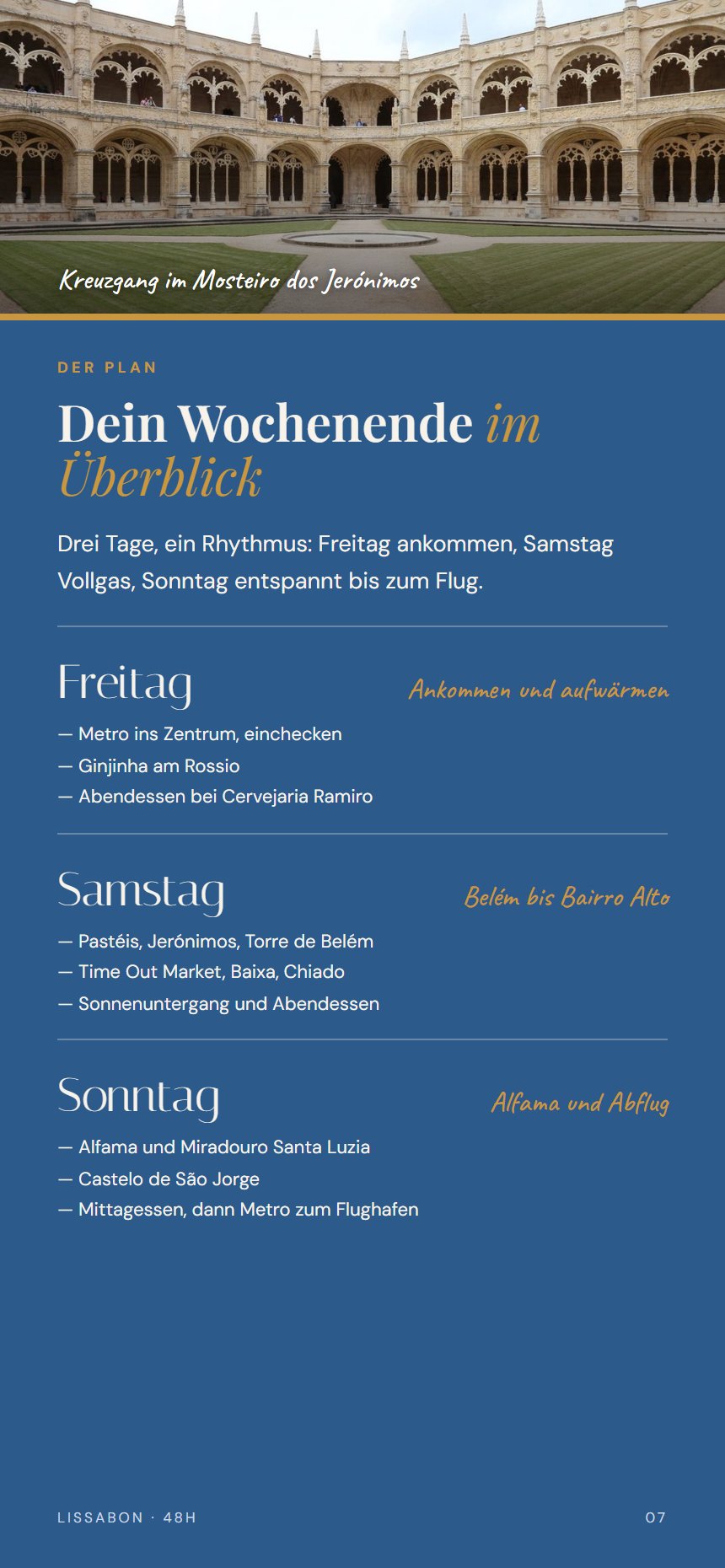 Seite Der Plan: Das Wochenende im Überblick