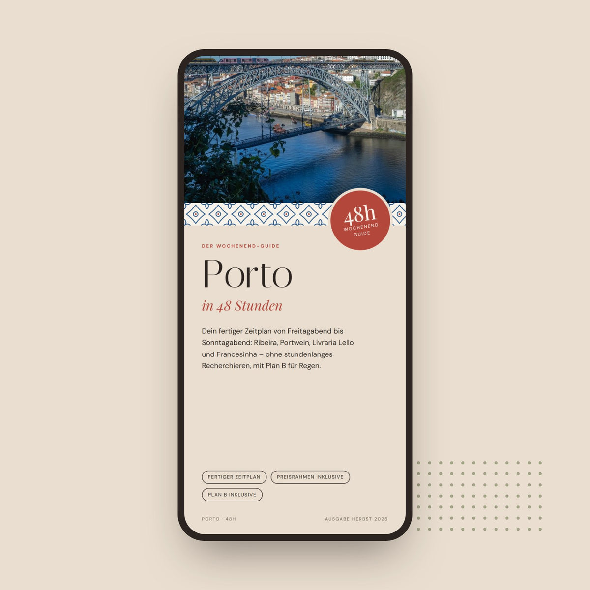 Cover des Reiseguides „Porto in 48 Stunden“ im Handyformat