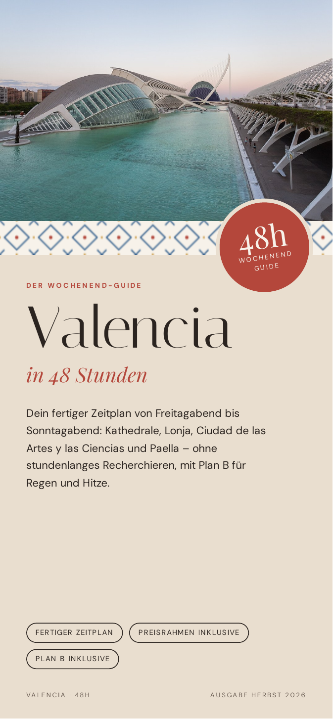 Cover des Reiseguides „Valencia in 48 Stunden“ im Handyformat